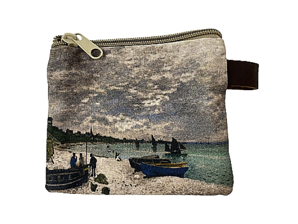 Kleine Münztasche mit Reißverschluss mit Monet Motiven